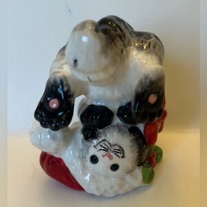 Fitz & Floyd Christmas Kitty Claus Cats Ceramic Tumblers Holiday Kittens FF